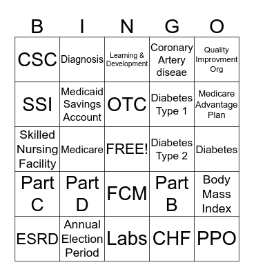 Healthcare Bingo - May 2013 Bingo Card