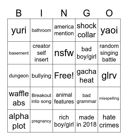 Gacha bingo Card