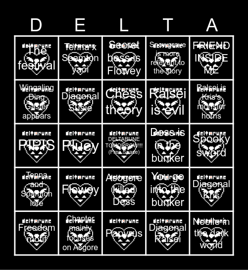 DELTARUNE Chapter 5 Bingo Card