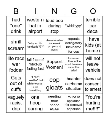 Sly Boy's Ladies Night Bingo Card