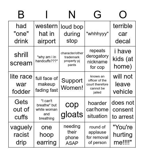 Sly Boy's Ladies Night Bingo Card