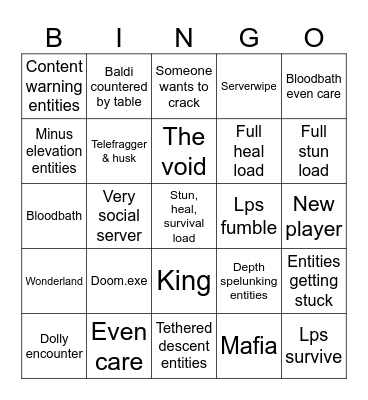 Darkest hours bingo Card
