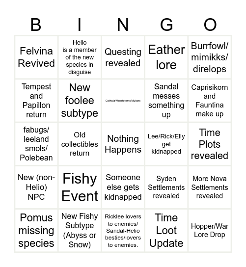 Anniversary Event Bingo Card