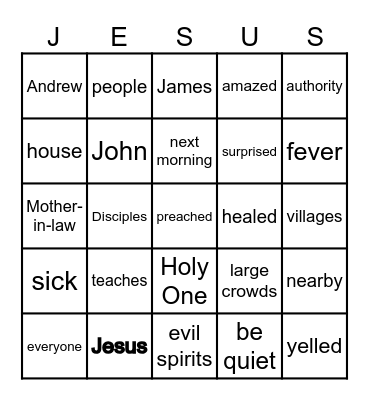 PEOPLE were AMAZED by JESUS Bingo Card