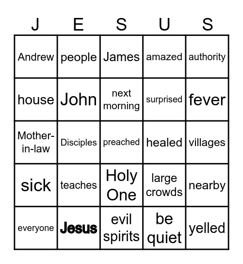 PEOPLE were AMAZED by JESUS Bingo Card
