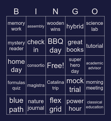 HERITAGE FLEX ACADEMY Bingo Card