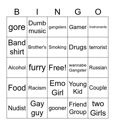idfk Bingo Card