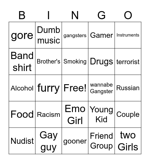 idfk Bingo Card