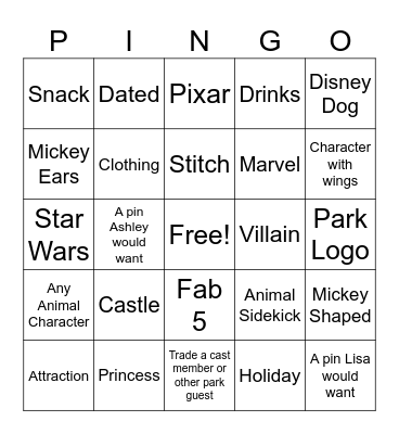 65 Years Celebration PINGO Bingo Card