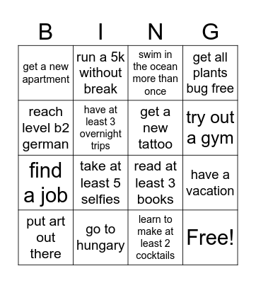 2026 Bingo Card
