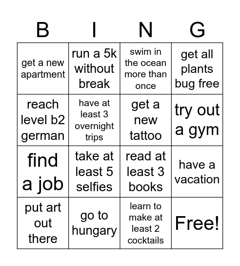 2026 Bingo Card