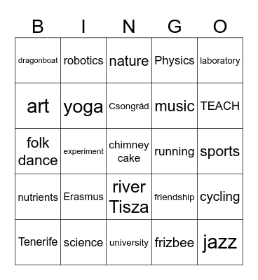 T.E.A.C.H. in Hungary Bingo Card