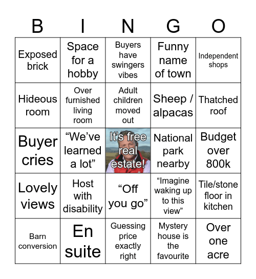 Escape to the country Bingo Card