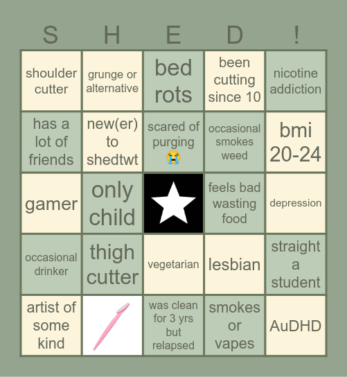 kenzie's bingooo Bingo Card