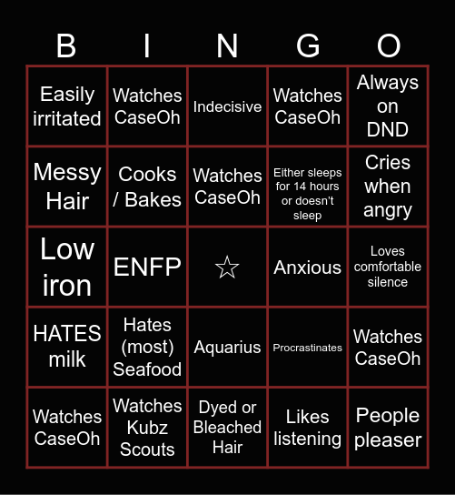 Zhan Bingo Card
