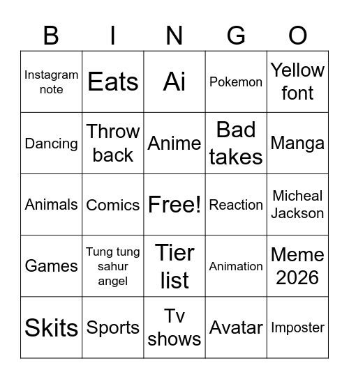Dondih18 Bingo Card