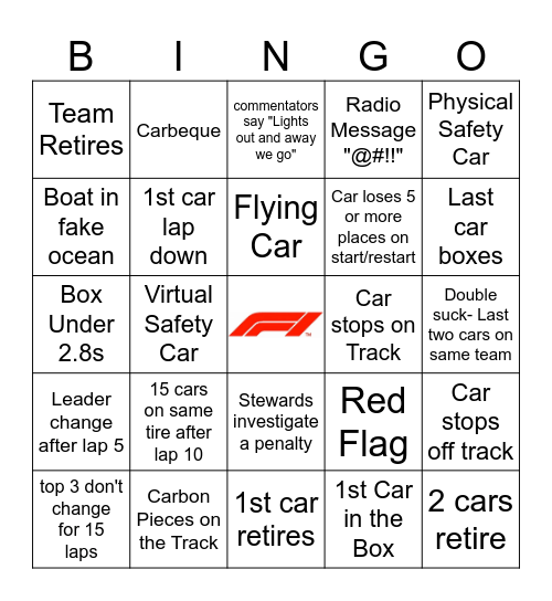 Miami GP 2026 Bingo Card