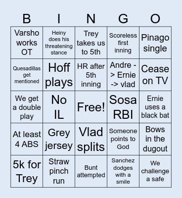 Trey day! Bingo Card