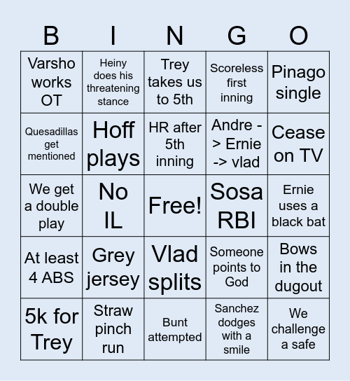 Trey day! Bingo Card