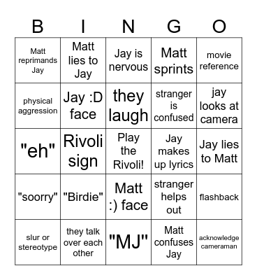 Nirvanna The Bingo Card