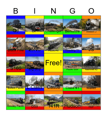 Those Giants of Steam Bingo Card
