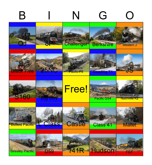 Those Giants of Steam Bingo Card