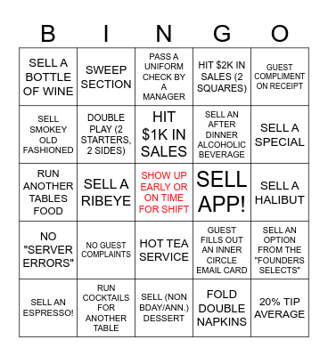 SERVER BINGO Card