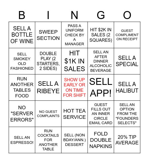SERVER BINGO Card