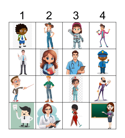 Las Profesiones Bingo Card