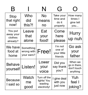 Mother's Day Bingo Card