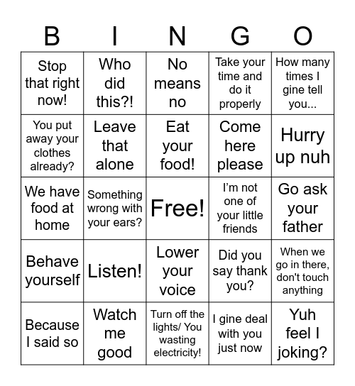 Mother's Day Bingo Card