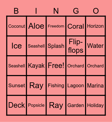 SHERYL Bingo Card