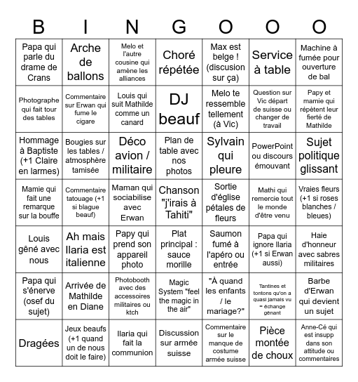 Mariage Mathilde 06.06.2026 Bingo Card