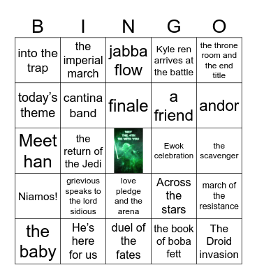 May the 4th be with you Bingo Card