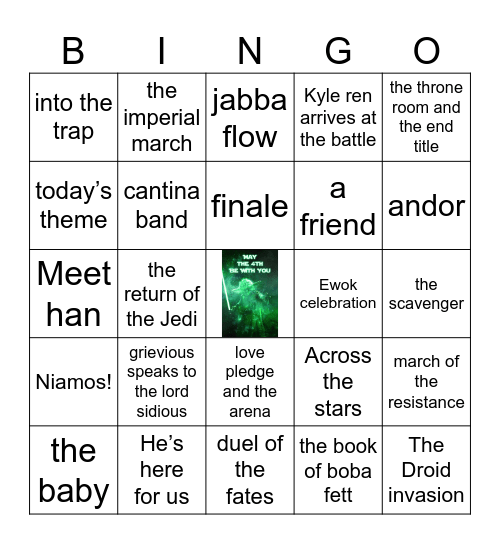 May the 4th be with you Bingo Card