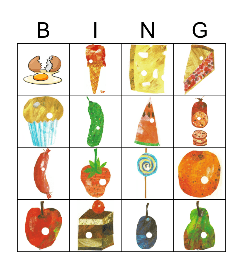 The Hungry Caterpillar Bingo Card