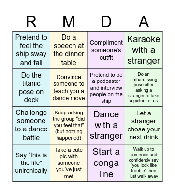 Cruise Bingo 🚢 Bingo Card
