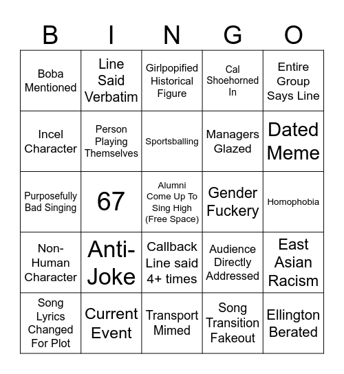 NW S26 Bingo Card