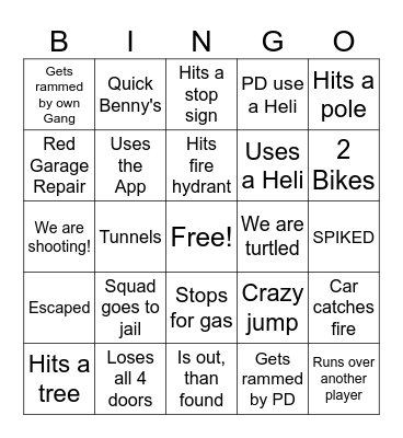 Zolo Driving Bingo Board Bingo Card