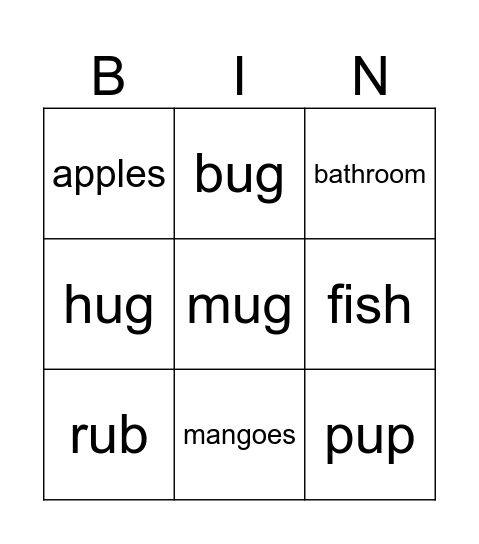 Sounds great 2 Unit 7 Bingo Card