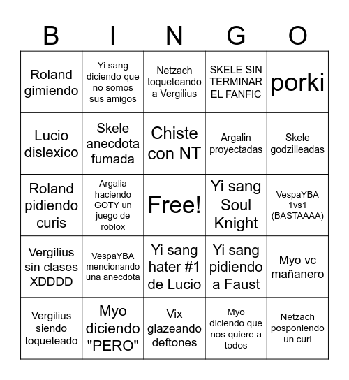 Tulingo Semanal Bingo Card