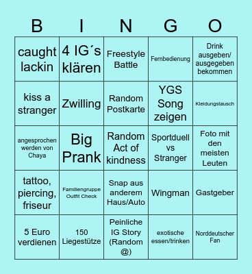 YGS RHODOS BINGO Card