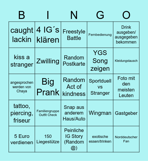 YGS RHODOS BINGO Card