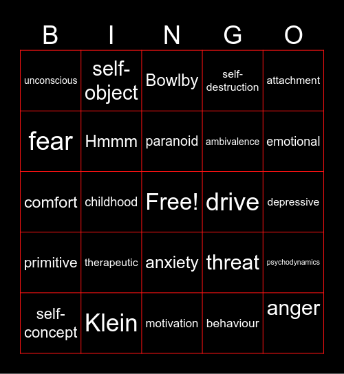 Dangerous Desires and Inanimate Attachments Bingo Card