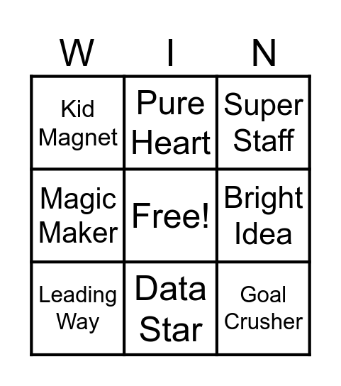 Beveridge  Bingo Card