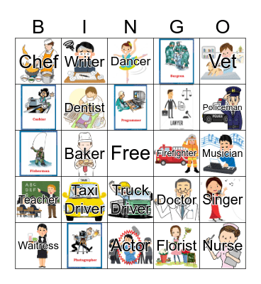10-JOBS Bingo Card