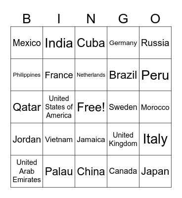 bingo geo Bingo Card