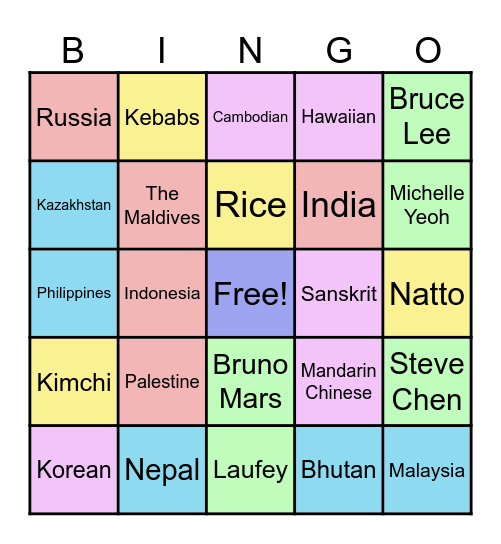 AAPI Bingo Card