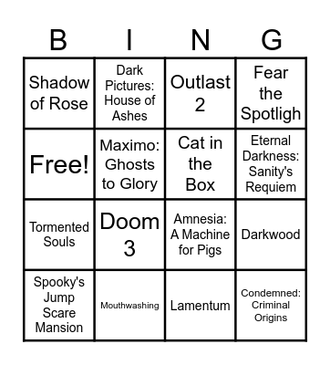 2026 Fall/Halloween Gaming Bingo Card