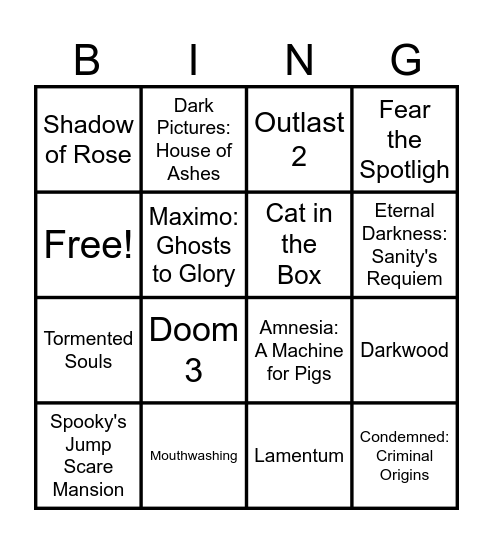 2026 Fall/Halloween Gaming Bingo Card